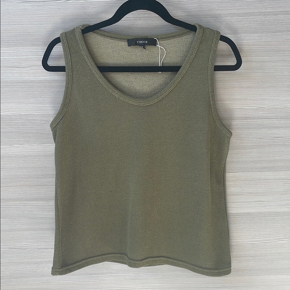 Green Weave Tank Top - NWOT - M